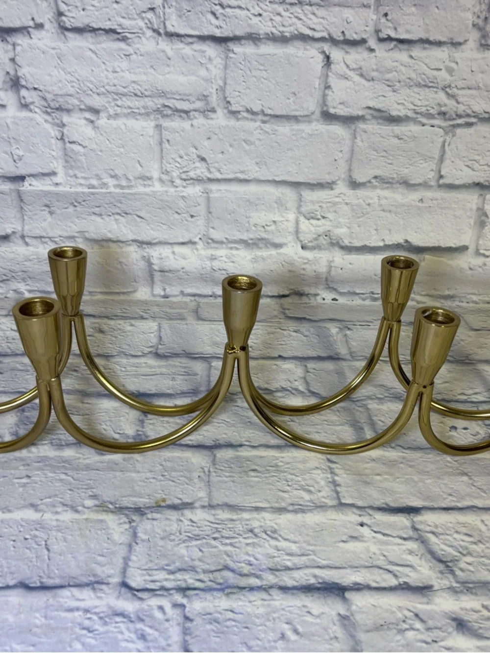 Brass Wave candelabra Seven Taper Candle Holder Vintage 22.5” Mid Century